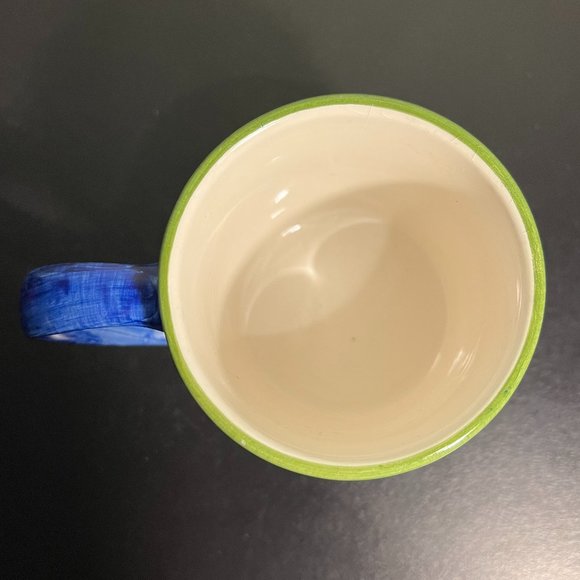 Pair of WORLD MARKET Hand Painted Christmas Mugs  ~ Santa Claus ~ Christmas Tree - Picture 13 of 15